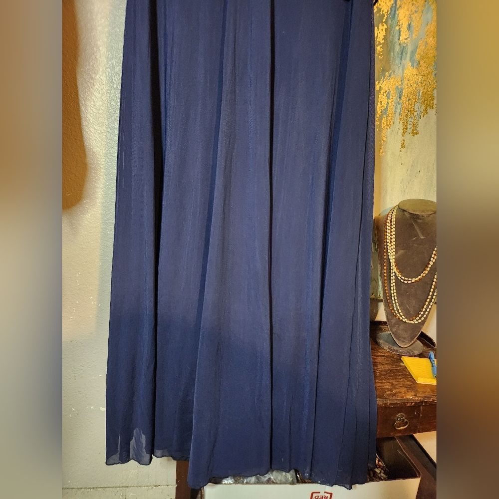 Navy Blue Beaded Formal Mother Of the Bride Dress Pisarro Nights - Picture 7 of 11